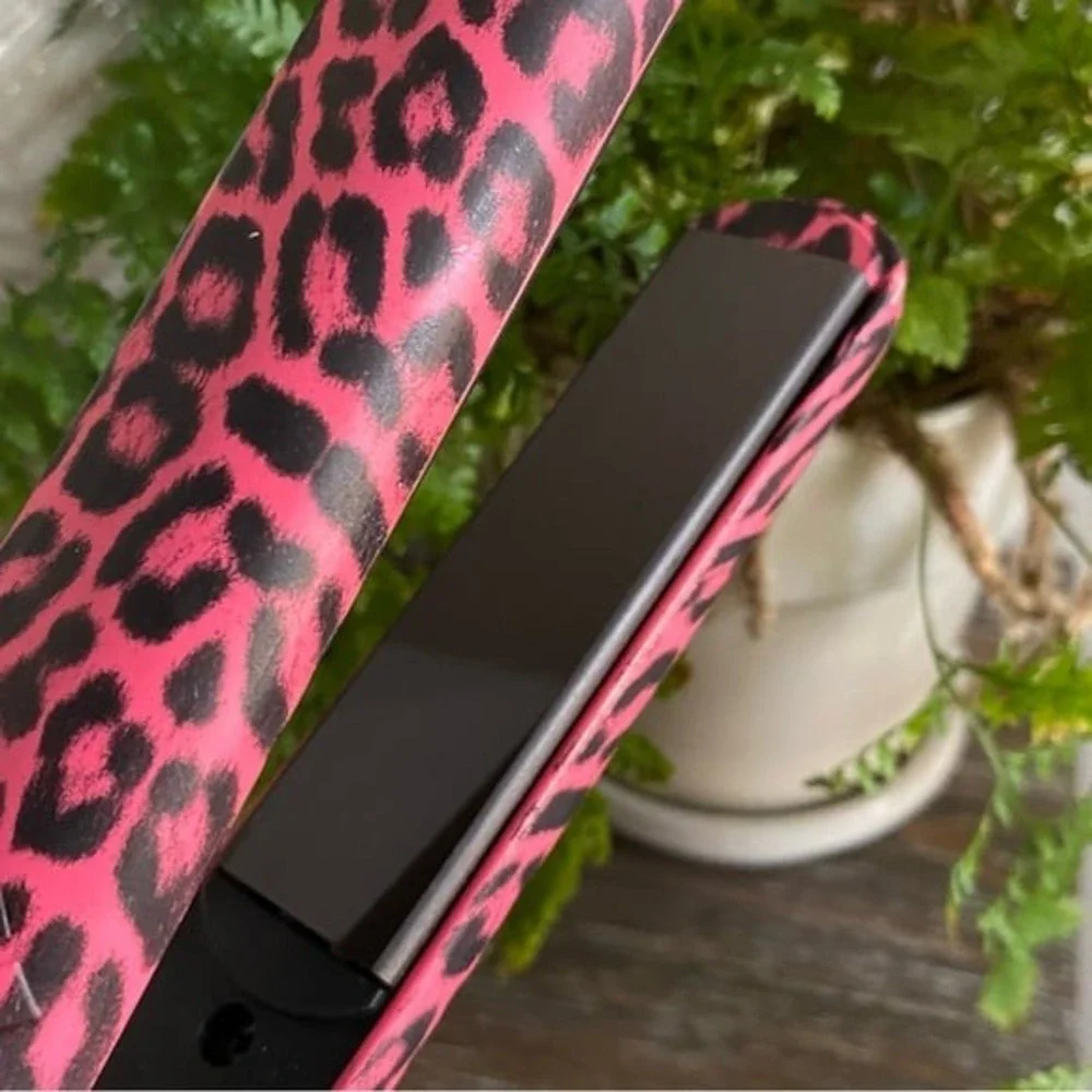 Evalectric Hair Straightener Pink Cheetah Print 1.25